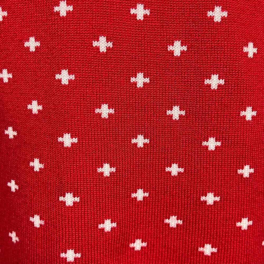 Abollria Red Turtleneck Fair Isle Holiday Reindeer Sweater Knit Size L - Picture 3 of 10